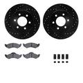 R1 E- Line Series Brake Rotor - D/S - Black w/ Ceramic Pads Hdw Fits Dodge Dakota