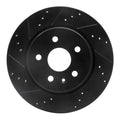 R1 10-25 Buick Allure Rear Left Drilled & Slotted Black Brake Rotor