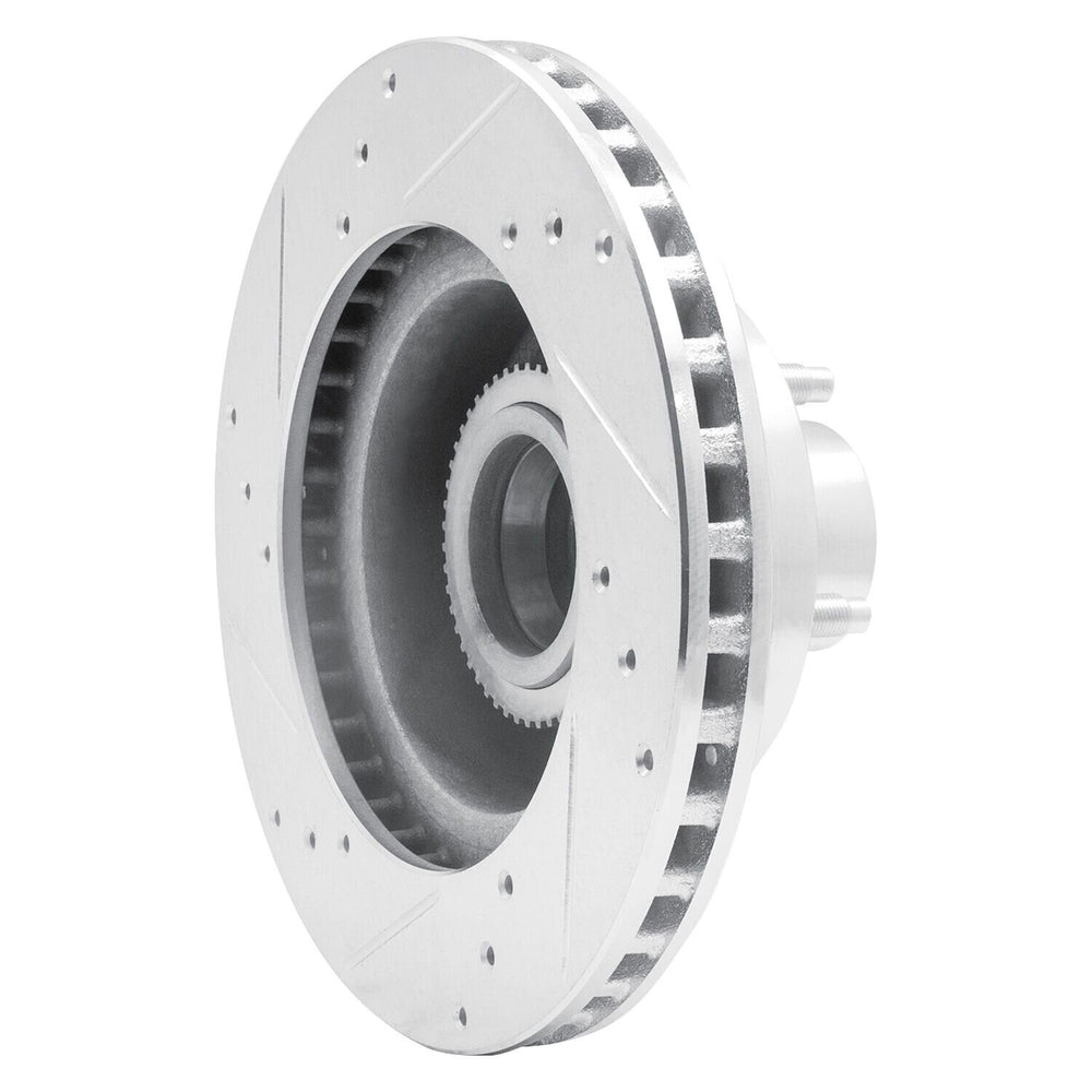 R1 Concepts Brake Rotor Drilled and Slotted Silver Fits Lincoln Town