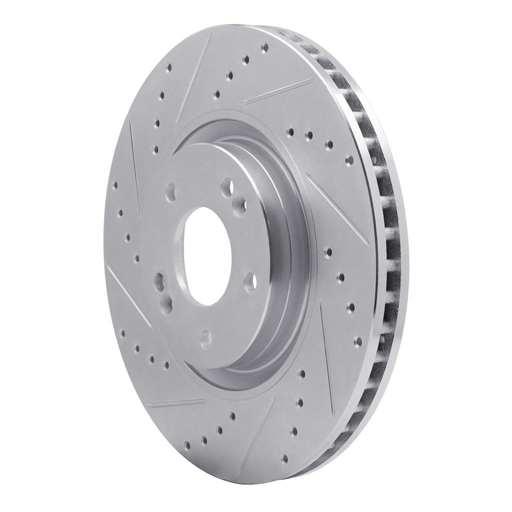 R1 11-25 Hyundai Tucson Front Left Drilled & Slotted Black Brake Rotor