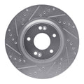 R1 11-25 Hyundai Tucson Front Left Drilled & Slotted Black Brake Rotor