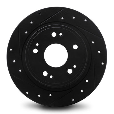 R1 75-94 Ford E-350 Econoline Front Left Drilled & Slotted Black Brake Rotor