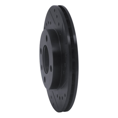 R1 80-08 Audi 4000 Front Right Drilled & Slotted Black Brake Rotor