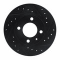 R1 80-08 Audi 4000 Front Right Drilled & Slotted Black Brake Rotor