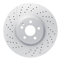 R1 14-19 Mercedes-Benz CLA45 AMG Front Drilled & Slotted Black Brake Rotor