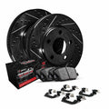 R1 eLINE Series Brake Rotors - D/S - Black - Perf Off-Road/Tow Pads - Hdw Fits Dodge Durango