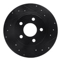 R1 98-05 Buick Park Avenue Rear Right Drilled & Slotted Black Brake Rotor