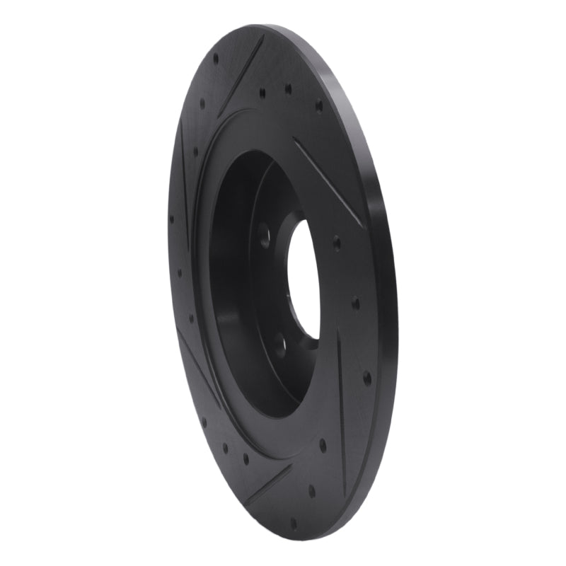 R1 98-05 Buick Park Avenue Rear Right Drilled & Slotted Black Brake Rotor