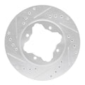 R1 Concepts Brake Rotor Drilled and Slotted Silver Fits Acura CL