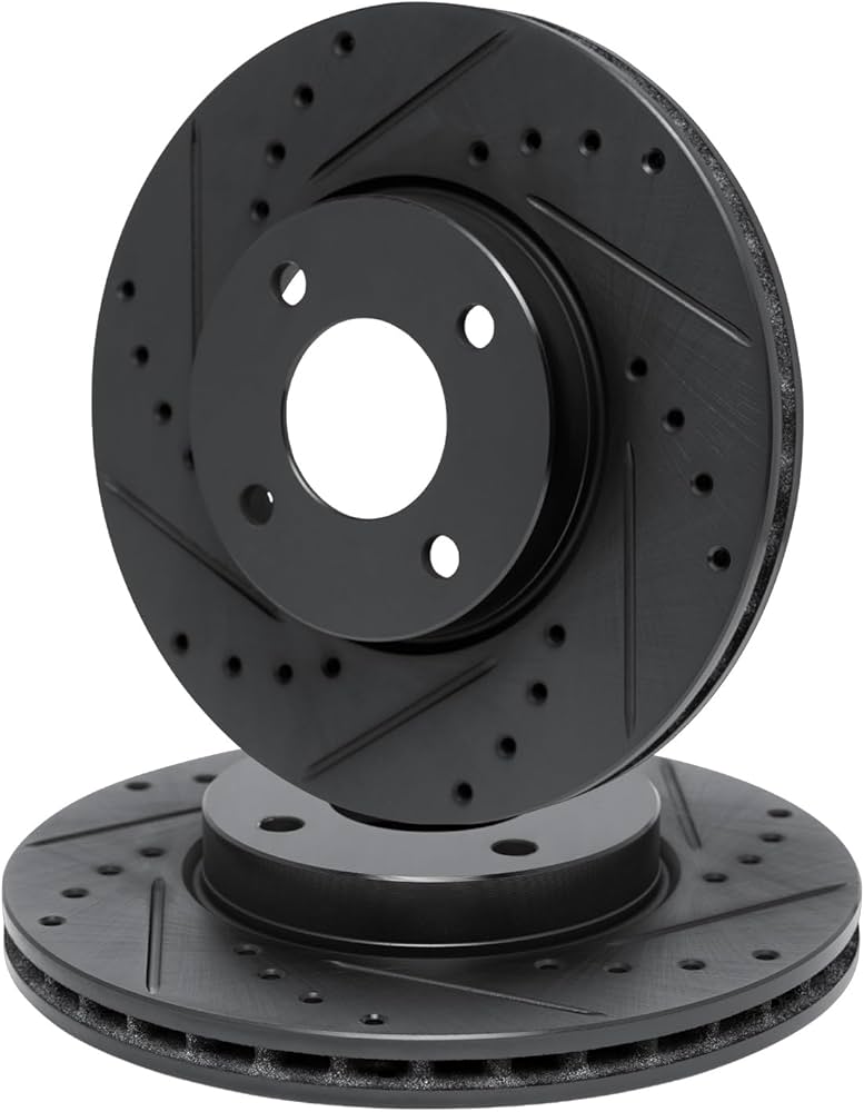 R1 Concepts Brake Rotor- D/S - Black Fits Ford Fiesta