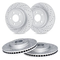 R1 16-23 Mazda CX-9 Front & Rear Drilled & Slotted Carbon Coated Brake Rotor Set