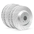 R1 16-23 Mazda CX-9 Front & Rear Drilled & Slotted Carbon Coated Brake Rotor Set