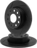 R1 Concepts Brake Rotor- Slotted - Black Fits Audi Q3