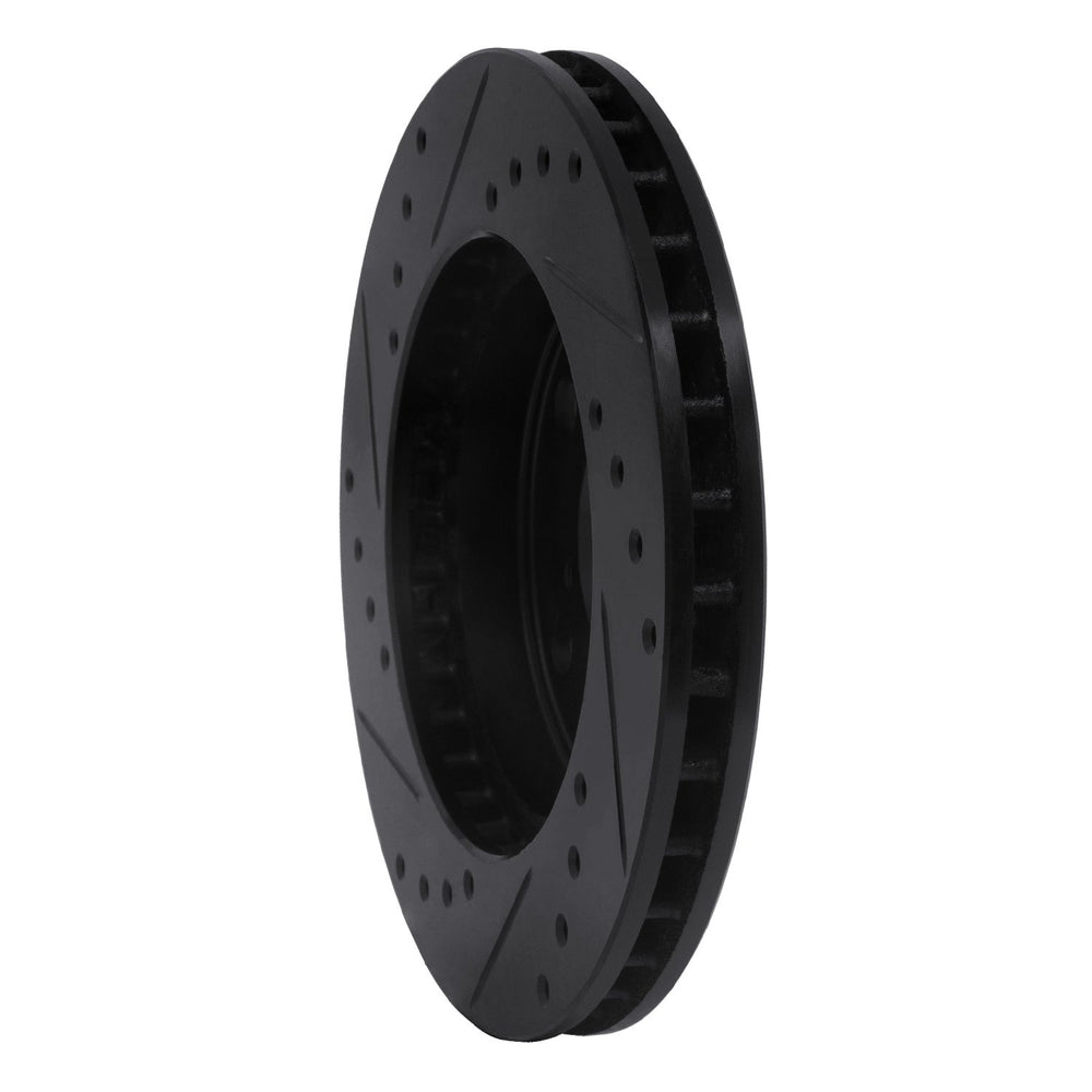 R1 91-95 Toyota MR2 Front Right Drilled & Slotted Black Brake Rotor