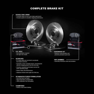 R1 Concepts Brake Rotor- Blank with Optimum Oe Pads Hdw Fits Dodge Caliber