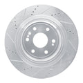 R1 14-20 Cadillac Escalade Front Left Drilled & Slotted Black Brake Rotor