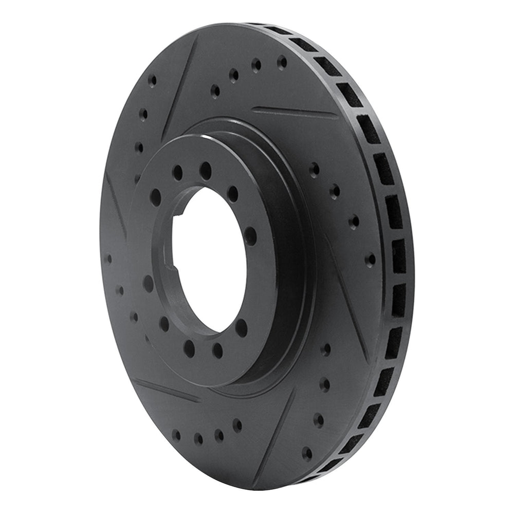 R1 Concepts Brake Rotor Drilled and Slotted Silver Fits Mitsubishi Montero