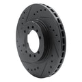 R1 Concepts Brake Rotor Drilled and Slotted Silver Fits Mitsubishi Montero
