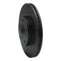 R1 2011-2025 Hyundai Elantra Coupe Front Left Drilled & Slotted Black Brake Rotor
