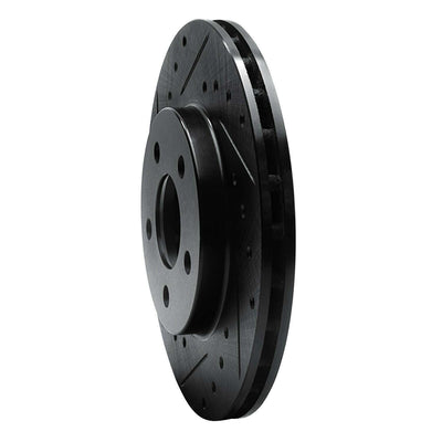 R1 95-99 Dodge Neon (USA/Canada) Front Left Drilled & Slotted Black Brake Rotor