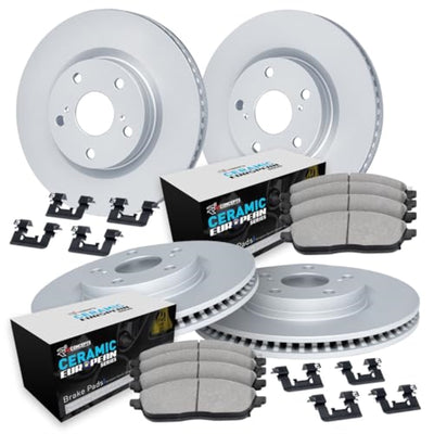 R1 Concepts Brake Rotors - Carbon Coated w/ Euro Ceramic Pads Snsr Hdw Fits BMW X3