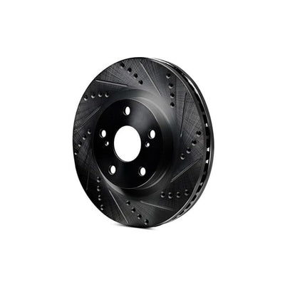R1 79-83 Mazda RX-7 Front Right Drilled & Slotted Black Brake Rotor