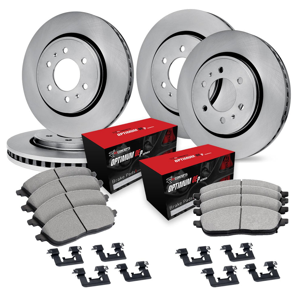 R1 Concepts Brake Rotor- Blank with Optimum Oe Pads Hdw Fits Nissan Frontier