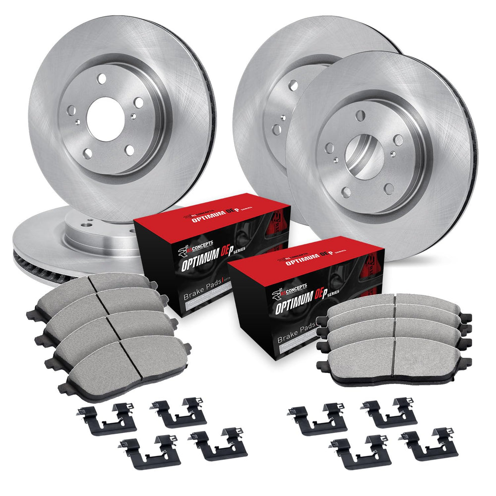 R1 Concepts Brake Rotor- Blank with Optimum Oe Pads Hdw Fits Jaguar XF