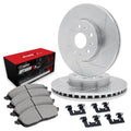 R1 Concepts Brake Rotors - Slotted - Silver w/ 5000 Oep Pads Hdw Fits Ford Fairlane