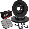 R1 eLINE Series Brake Rotors - D/S - Black - Perf Off-Road/Tow Pads - Hdw Fits Ford Explorer