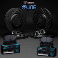 R1 Concepts Brake Rotors - D/S - Black w/ Ceramic Pads Hdw Fits Genesis G70