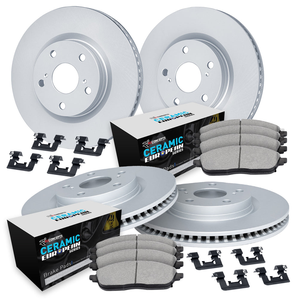 R1 17-25 Alfa Romeo Stelvio Front & Rear Carbon Coated Rotor Set w/Euro Ceramic Pads