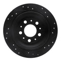 R1 98-00 Volvo S70 Rear Left Drilled & Slotted Black Brake Rotor