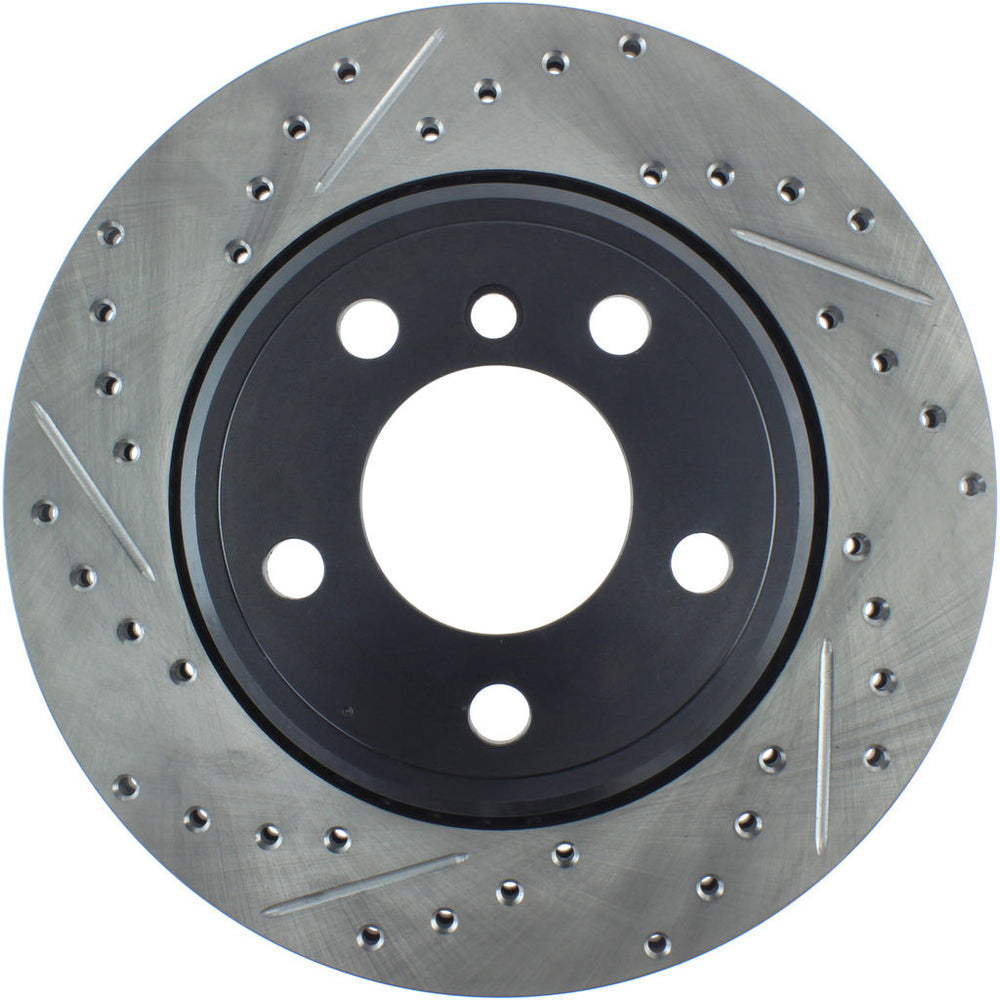 R1 Concepts Brake Rotor Drilled and Slotted Silver Fits BMW X5