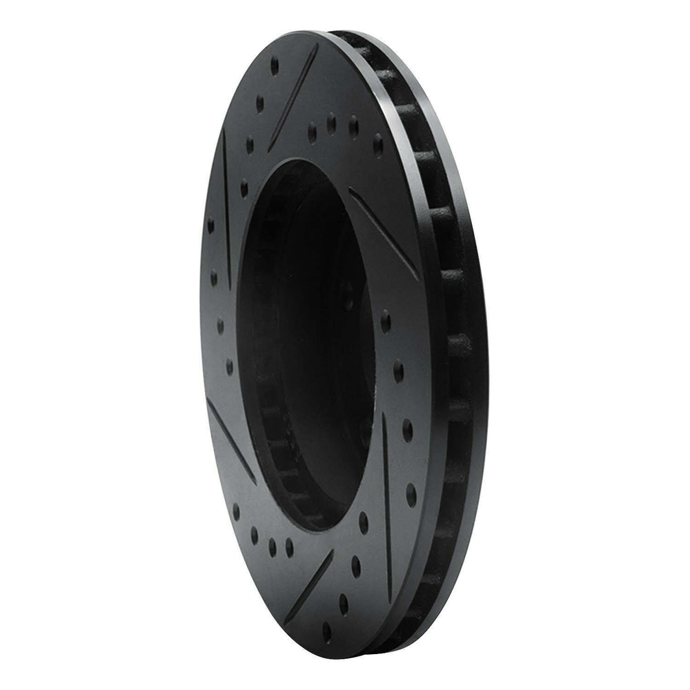 R1 85-91 Buick Skylark Front Right Drilled & Slotted Black Brake Rotor