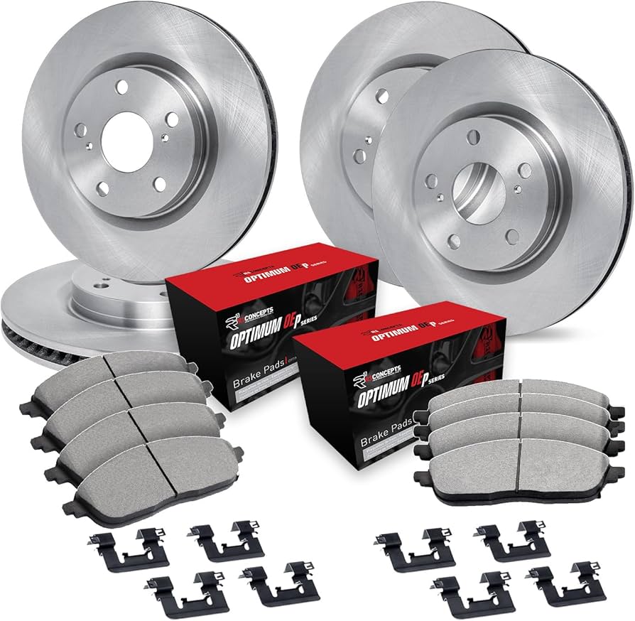 R1 Concepts Brake Rotor- Blank with Optimum Oe Pads Hdw Fits Volvo V90