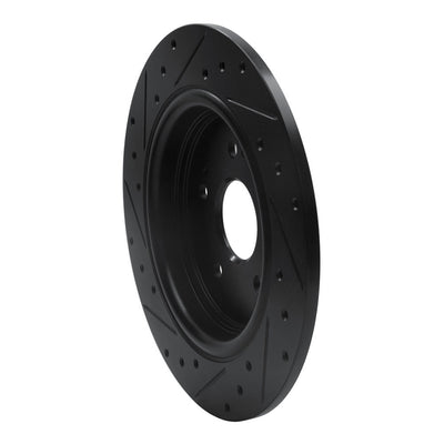 R1 15-25 Acura TLX Rear Right Drilled & Slotted Black Brake Rotor