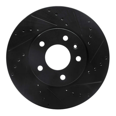 R1 Concepts Brake Rotor Drilled and Slotted Silver Fits Cadillac ATS