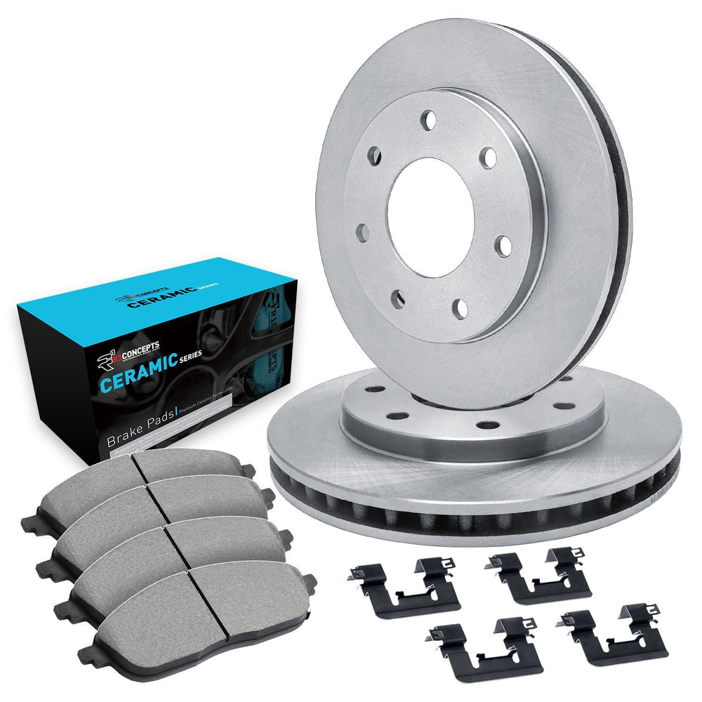 R1 Concepts E- Line Series Brake Rotor with Ceramic Brake Pads Hdw Fits Ford F-150