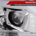 PROJECTOR HEADLIGHTS WITH LED BAR CHROME HOUSING AND CLEAR LENS AMBER REFLECTOR