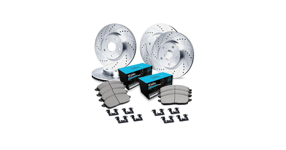 R1 Concepts Brake Rotors - D/S - Silver w/ Ceramic Pads Hdw Fits Ford Ranger