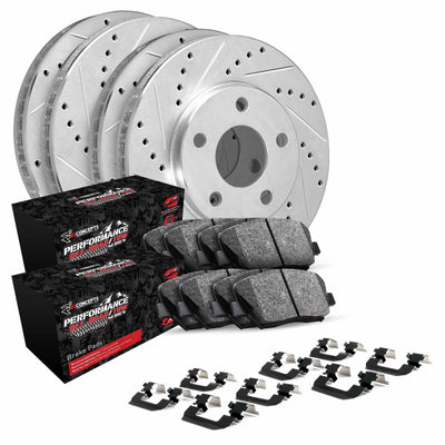R1 Concepts Carbon Series Brake Rotors - Perf Off-Road/Tow Pads - Hdw Fits Cadillac Escalade