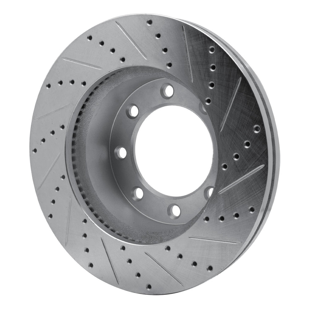 R1 Concepts Brake Rotor Drilled and Slotted Silver Fits Ford F-250