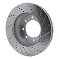 R1 Concepts Brake Rotor Drilled and Slotted Silver Fits Ford F-250