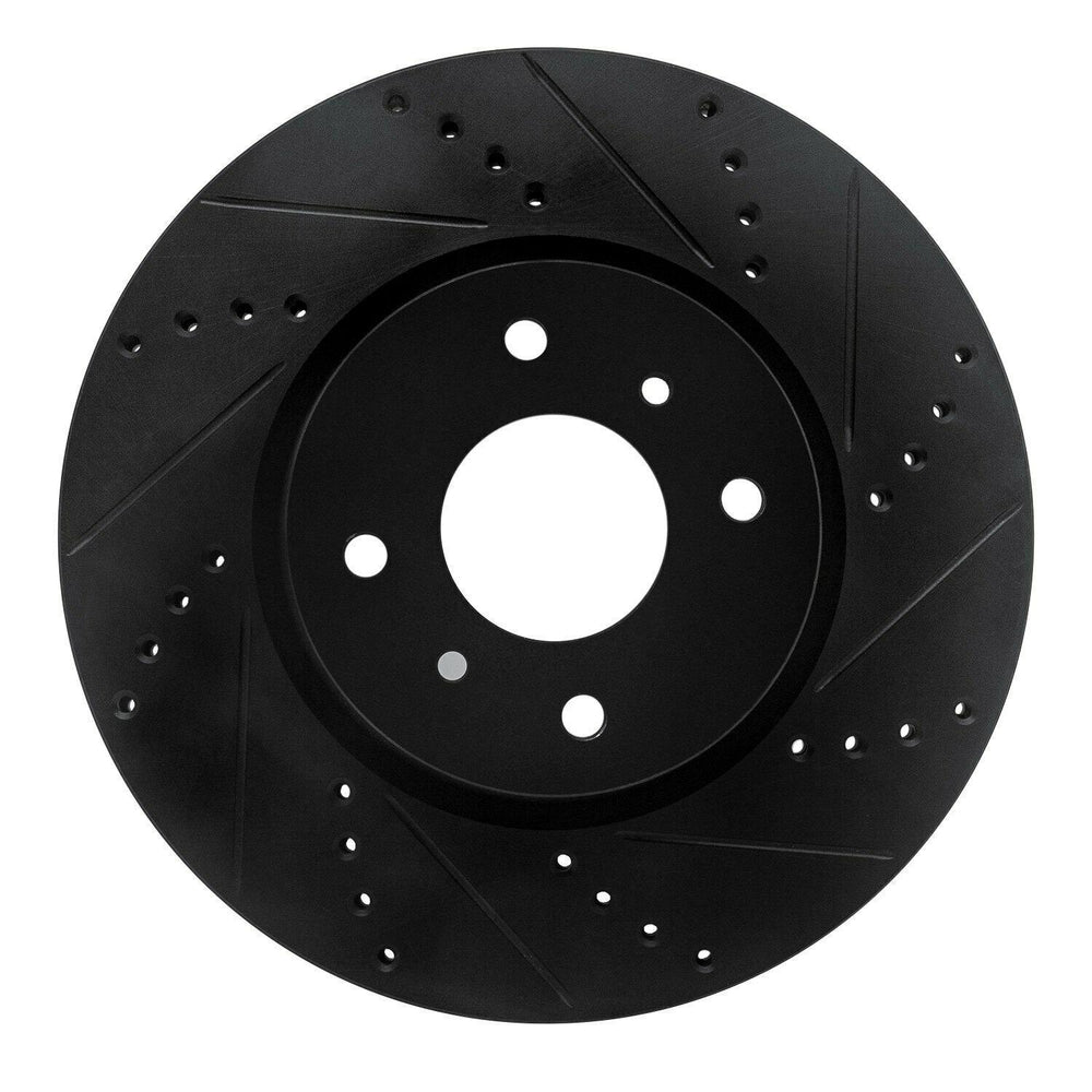 R1 04-06 Nissan Sentra Front Right Drilled & Slotted Black Brake Rotor