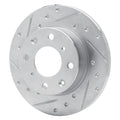R1 79-83 Honda Civic Hatchback Front Left Drilled & Slotted Black Brake Rotor