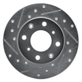 R1 79-83 Honda Civic Hatchback Front Left Drilled & Slotted Black Brake Rotor
