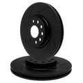 R1 Concepts Brake Rotor- Slotted - Black Fits Honda CR-Z