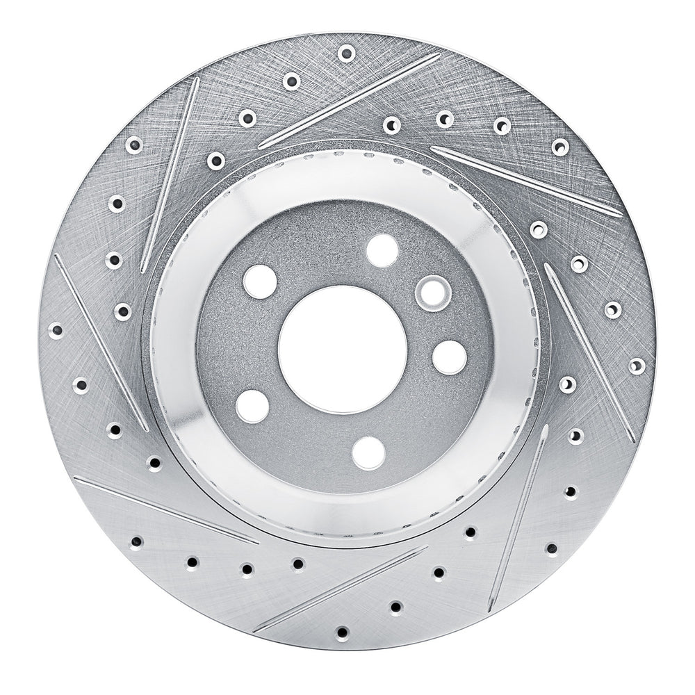 R1 20-26 Jaguar I-Pace Rear Left Drilled & Slotted Black Brake Rotor