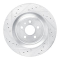 R1 15-18 Porsche Macan Rear Left Drilled & Slotted Black Brake Rotor